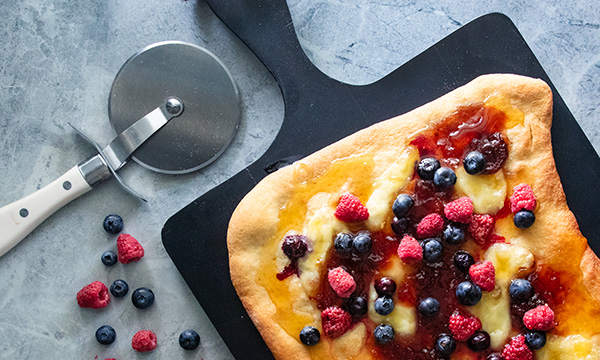 Mixed Berry Brie Dessert Pizza